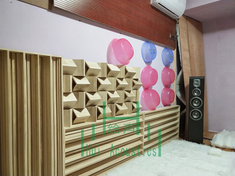 3D Acoustic Wall Panel Wooden Sound Diffuser Sound Reflecting Ceiling Tiles Diffuser Board
